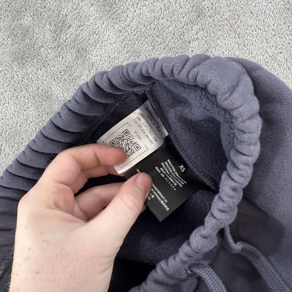 Fear Of God Essentials Sweatpants Mens XS Gray Fleece Joggers Logo Elastic Waist - Picture 8 of 16